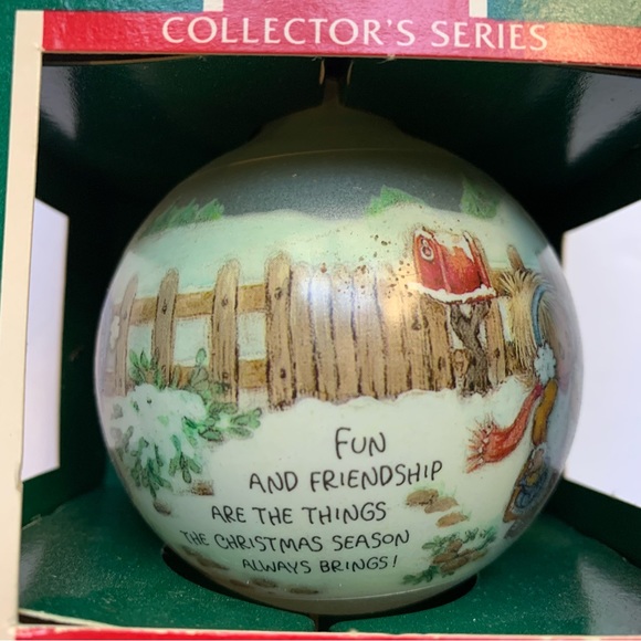 Vintage Betsy Clark Home For Christmas 1989 glass ornament.  Hallmark- New/box - Picture 3 of 6
